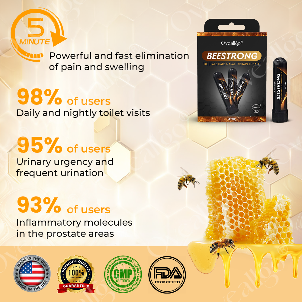 ✅Official Store: Oveallgo® BeeStrong Prostate Care Nasal Therapy Inhaler👨⚕️USA Urological Association (AUA)Approved (Reducing prostate swelling, pain, discomfort, soreness, and urinary fatigue)