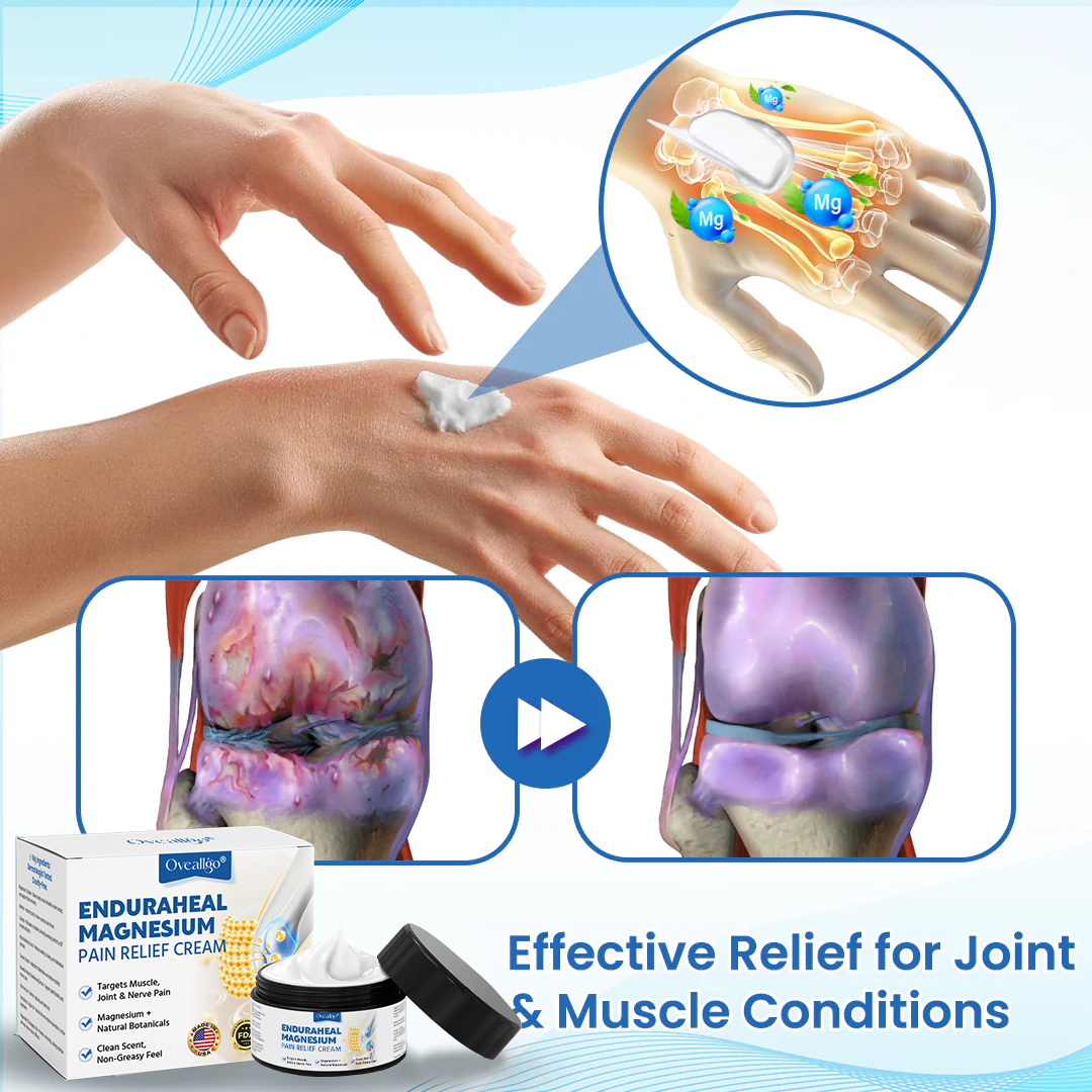 Oveallgo® EnduraHeal Magnesium Pain Relief Cream (Treats Arthritis, Neuropathy, Rheumatism, Sports Injuries & More)