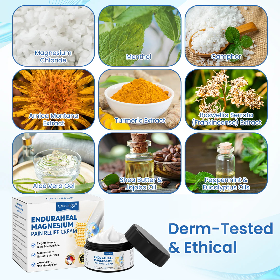 Oveallgo® EnduraHeal Magnesium Pain Relief Cream (Treats Arthritis, Neuropathy, Rheumatism, Sports Injuries & More)