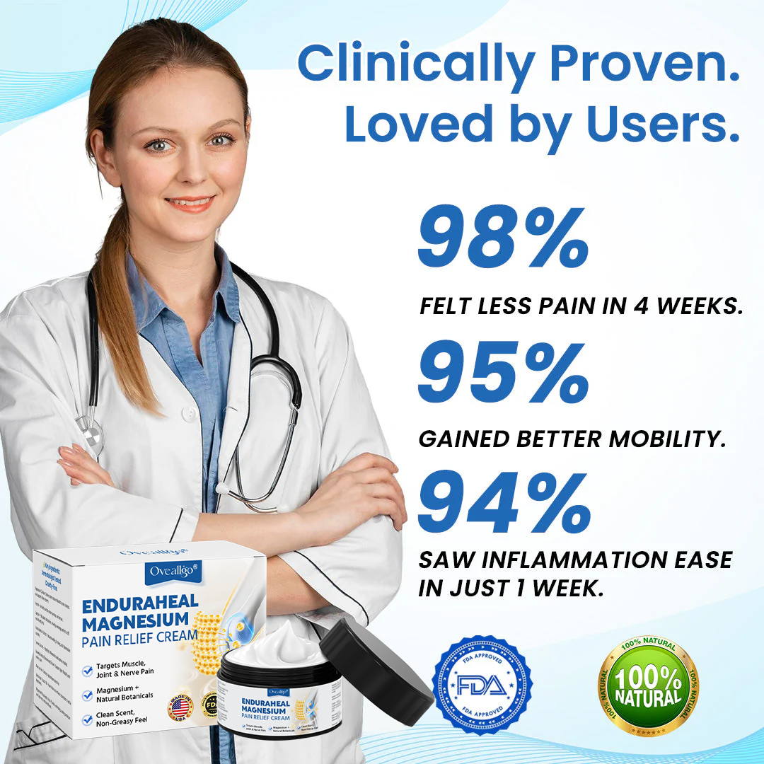 Oveallgo® EnduraHeal Magnesium Pain Relief Cream (Treats Arthritis, Neuropathy, Rheumatism, Sports Injuries & More)