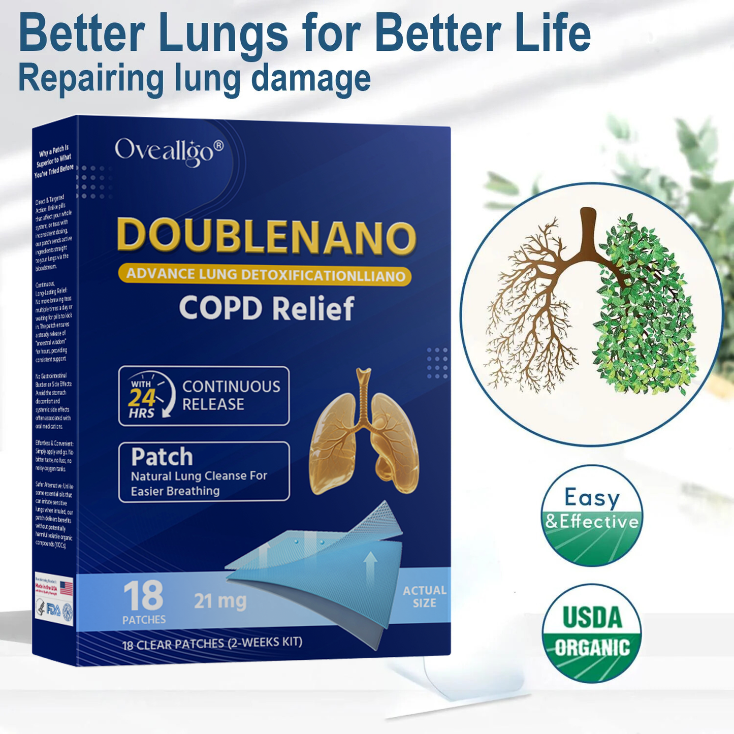 🫁✅FDA Approved Oveallgo® DoubleNano COPD Relief Patch (💝 Cough, wheezing, shortness of breath, sputum, stuffy nose, bronchitis, bronchitis, allergy symptoms, lung discomfort🫁)
