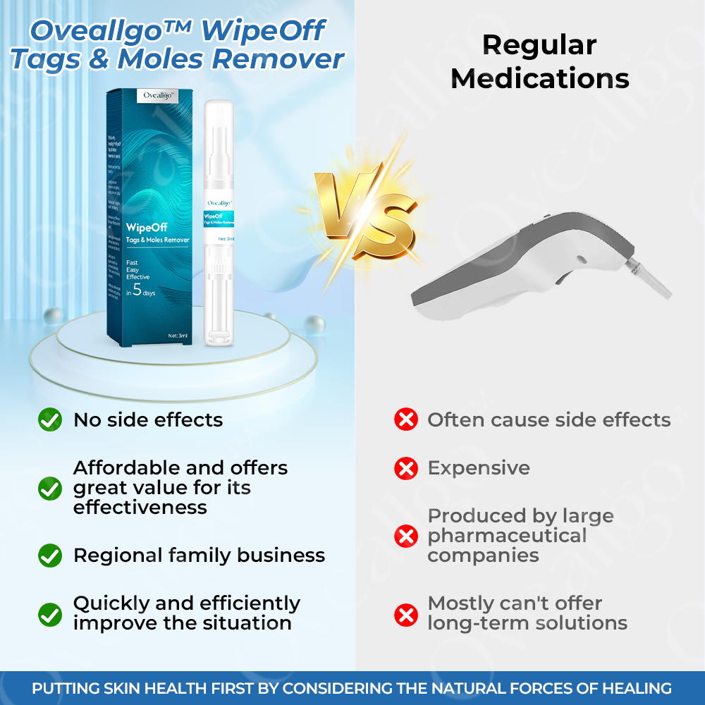 ✅Official Store: Oveallgo™ WipeOff Tags & Moles Remover 👨‍⚕️The Australasian College of Dermatologists (ACD) Approved