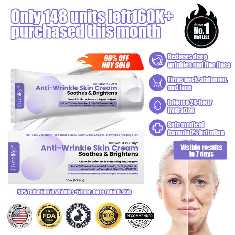 Oveallgo® Anti-Wrinkle Cream To Eliminate Wrinkles, Firm And Whiten The Skin - Last offer! 🔥90% discount