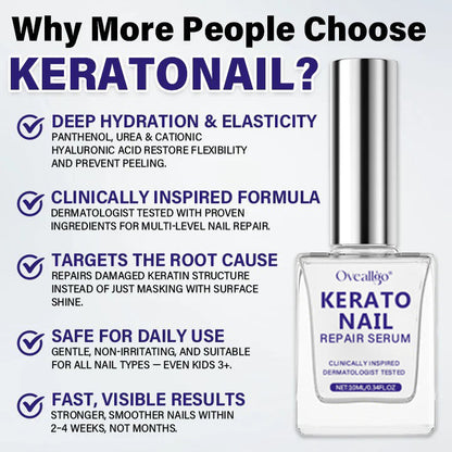 Oveallgo®  KeratoNail Repair Serum ( Rebuild Stronger, Healthier Nails from the Root - Clinically inspired serum that restores brittle, peeling, and splitting nails with cutting-edge keratin-repair technology )