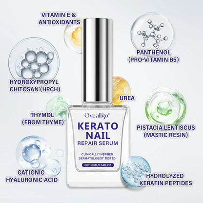 Oveallgo®  KeratoNail Repair Serum ( Rebuild Stronger, Healthier Nails from the Root - Clinically inspired serum that restores brittle, peeling, and splitting nails with cutting-edge keratin-repair technology )