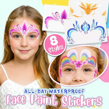 Oveallgo® Easy-Stick Realistic Face Paint Sticker Set