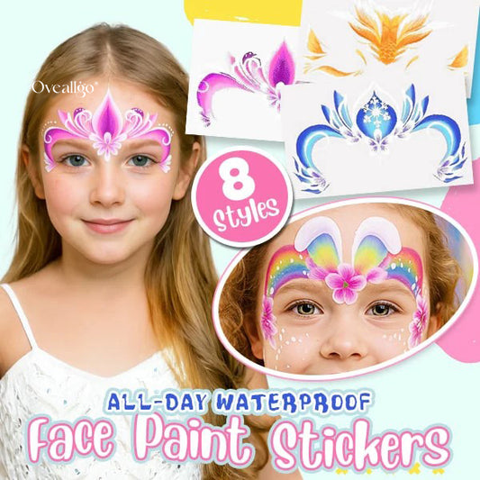 Oveallgo® Easy-Stick Realistic Face Paint Sticker Set