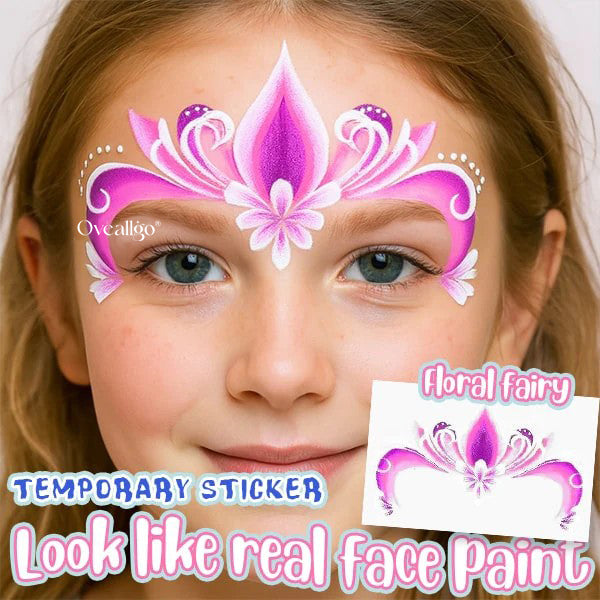 Oveallgo® Easy-Stick Realistic Face Paint Sticker Set