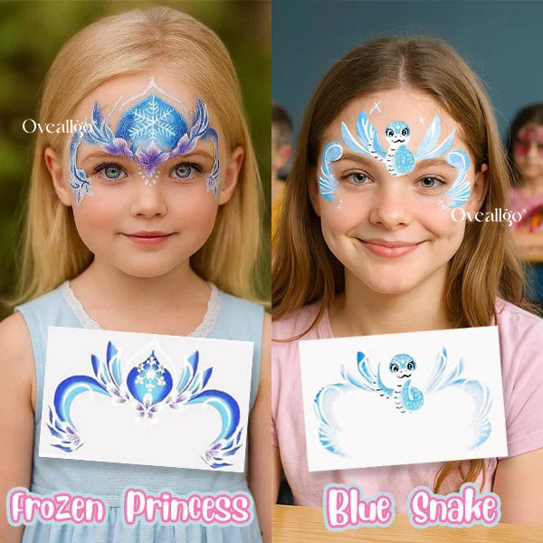 Oveallgo® Easy-Stick Realistic Face Paint Sticker Set