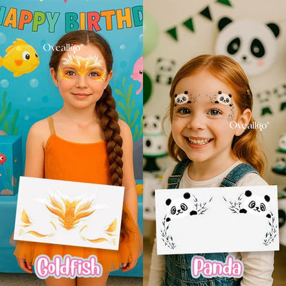 Oveallgo® Easy-Stick Realistic Face Paint Sticker Set