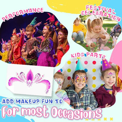 Oveallgo® Easy-Stick Realistic Face Paint Sticker Set