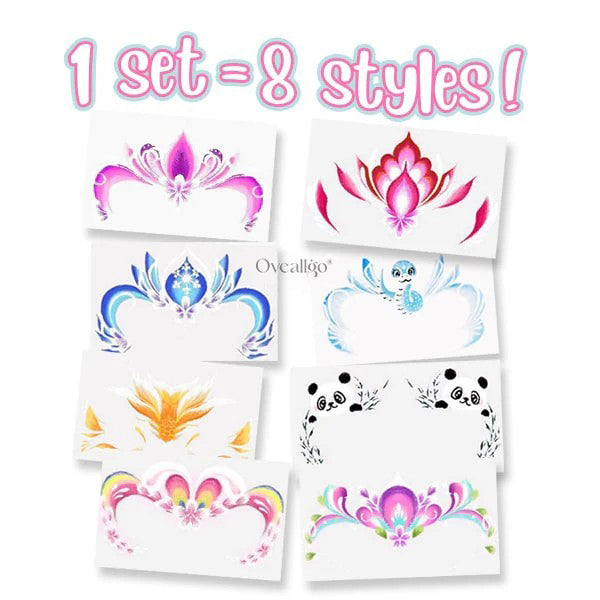 Oveallgo® Easy-Stick Realistic Face Paint Sticker Set