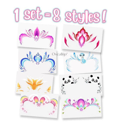 Oveallgo® Easy-Stick Realistic Face Paint Sticker Set