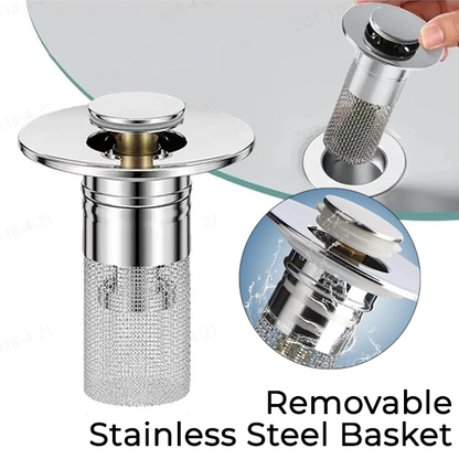 Sink Drain Strainer with Removable Stainless Steel Basket PLUS