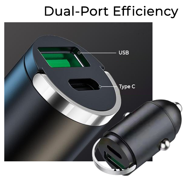 2025 NEW✨  Invisible Fast-Charging 2 Port USB Car Charger Adaptor (USB Type-A & Type-C)