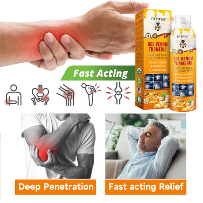Fivfivgo™ Bee Venom and Turmeric Joint and Bone Pain Relief Spray (Specialized in Joint and Arthritis Pain & Recommended by AAOS)
