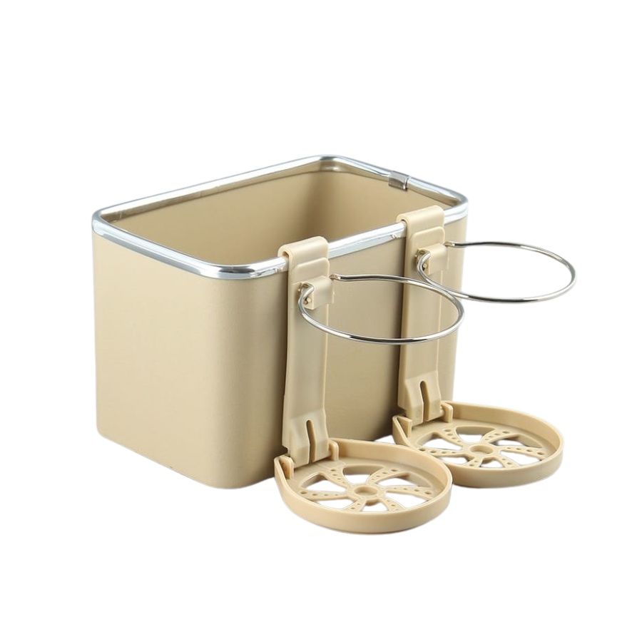 Armrest Storage Box with 2 Cup Holders