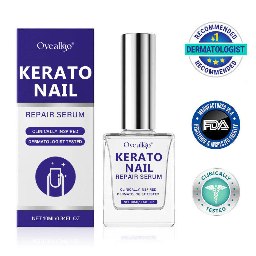 Oveallgo®  KeratoNail Repair Serum ( Rebuild Stronger, Healthier Nails from the Root - Clinically inspired serum that restores brittle, peeling, and splitting nails with cutting-edge keratin-repair technology )