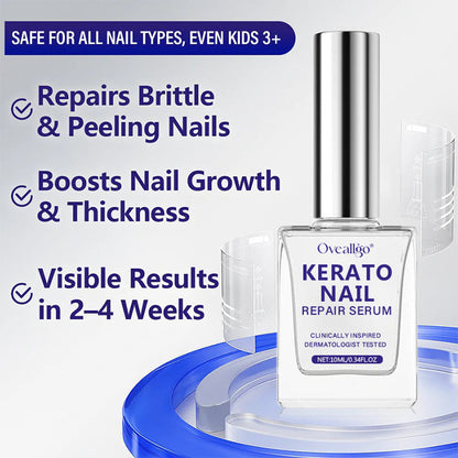 Oveallgo®  KeratoNail Repair Serum ( Rebuild Stronger, Healthier Nails from the Root - Clinically inspired serum that restores brittle, peeling, and splitting nails with cutting-edge keratin-repair technology )